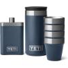 YETI 7 oz Flask and Funnel, Shot Glasses with Carrying Case, Set of 4, Navy