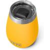 YETI Rambler 10 oz Wine Tumbler, Vacuum Insulated, Stainless Steel with MagSlider Lid, Navy(Alpine Yellow)