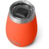 YETI Rambler 10 oz Wine Tumbler, Vacuum Insulated, Stainless Steel with MagSlider Lid, Navy(Papaya)