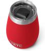 YETI Rambler 10 oz Wine Tumbler, Vacuum Insulated, Stainless Steel with MagSlider Lid, Navy(Rescue Red)