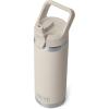 YETI Rambler 18 oz Bottle, Vacuum Insulated, Stainless Steel with Straw Cap, Moon Dust(Cape Taupe)