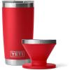 YETI Rambler 20 oz Tumbler, Stainless Steel, Vacuum Insulated with MagSlider Lid Pour Over Coffee Maker Accessory Ramblers, Rescue Red