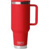 YETI Rambler 40 oz Travel Mug with Flip Straw Lid – Stainless Steel, Vacuum Insulated, Leakproof, Cup Holder Friendly(Rescue Red)