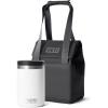 YETI White Rambler 16 oz Food Jar, Vacuum Insulated, Stainless Steel, With Airtight Lid Daytrip 14L Insulated Soft Cooler Tote Bag, Charcoal