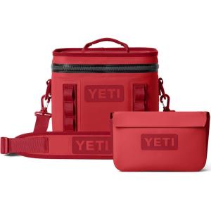 YETI Hopper Flip 8 Portable Cooler with Sidekick Dry 3L Gear Case, Rescue Red