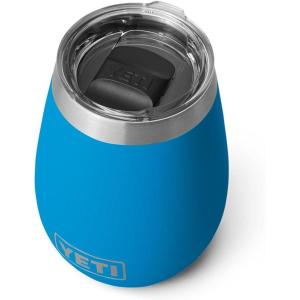 YETI Rambler 10 oz Wine Tumbler, Vacuum Insulated, Stainless Steel with MagSlider Lid, Navy(Big Wave Blue)