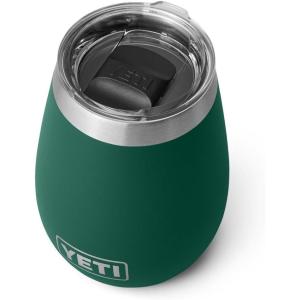 YETI Rambler 10 oz Wine Tumbler, Vacuum Insulated, Stainless Steel with MagSlider Lid, Navy(Black Forest Green)