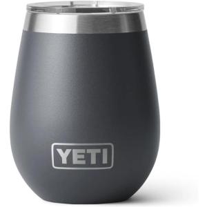 YETI Rambler 10 oz Wine Tumbler, Vacuum Insulated, Stainless Steel with MagSlider Lid, Navy(Charcoal)