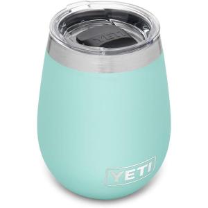 YETI Rambler 10 oz Wine Tumbler, Vacuum Insulated, Stainless Steel with MagSlider Lid, Navy(Seafoam)