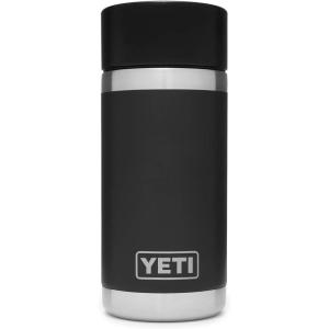 YETI Rambler 12 oz Bottle, Stainless Steel, Vacuum Insulated, with Hot Shot Cap(Black)