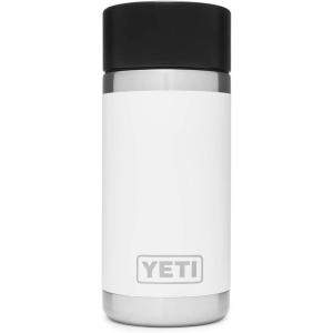 YETI Rambler 12 oz Bottle, Stainless Steel, Vacuum Insulated, with Hot Shot Cap(White)