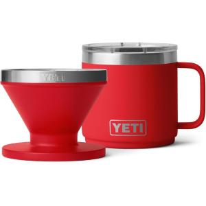 YETI Rambler 14 oz CL Stackable Mug, Stainless Steel, Vacuum Insulated with MagSlider Lid Pour Over Coffee Maker Accessory Ramblers, Rescue Red