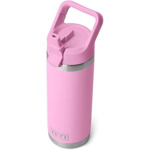 YETI Rambler 18 oz Bottle, Vacuum Insulated, Stainless Steel with Straw Cap, Moon Dust(Power Pink)