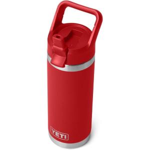 YETI Rambler 18 oz Bottle, Vacuum Insulated, Stainless Steel with Straw Cap, Moon Dust(Rescue Red)