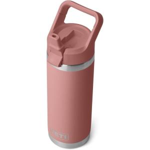YETI Rambler 18 oz Bottle, Vacuum Insulated, Stainless Steel with Straw Cap, Moon Dust(Sandstone Pink)