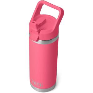 YETI Rambler 18 oz Bottle, Vacuum Insulated, Stainless Steel with Straw Cap, Moon Dust(Tropical Pink)