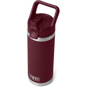 YETI Rambler 18 oz Bottle, Vacuum Insulated, Stainless Steel with Straw Cap, Moon Dust(Wild Vine Red)