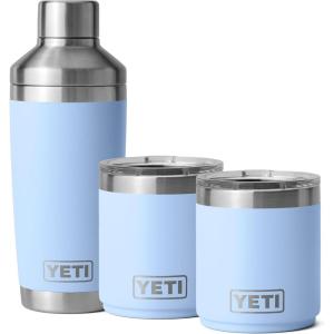 YETI Rambler 20 oz Cocktail Shaker, (2) 10 oz Stackable Lowball 2.0, Vacuum Insulated, Stainless Steel with MagSlider Lid, Big Sky Blue