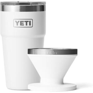 YETI Rambler 20 oz Stackable Tumbler, Stainless Steel, Vacuum Insulated with MagSlider Lid Pour Over Coffee Maker Accessory Ramblers, White