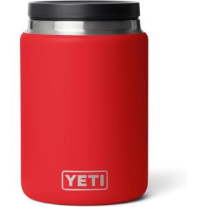 YETI Rambler 24 oz Food Jar, Vacuum Insulated, Stainless Steel, With Airtight Lid, Black Forest Green(Rescue Red)