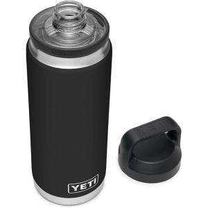 YETI Rambler 26 oz Bottle, Vacuum Insulated, Leakproof, Stainless Steel with Chug Cap(Black)