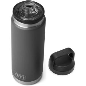 YETI Rambler 26 oz Bottle, Vacuum Insulated, Leakproof, Stainless Steel with Chug Cap(Charcoal)