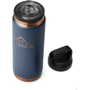 YETI Rambler 26 oz Bottle, Vacuum Insulated, Leakproof, Stainless Steel with Chug Cap(Folds of Honor – Navy)