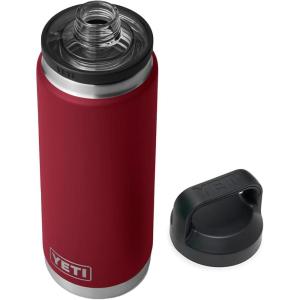 YETI Rambler 26 oz Bottle, Vacuum Insulated, Leakproof, Stainless Steel with Chug Cap(Harvest Red)
