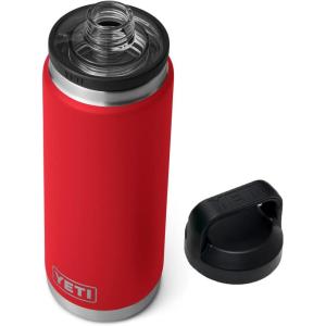YETI Rambler 26 oz Bottle, Vacuum Insulated, Leakproof, Stainless Steel with Chug Cap(Rescue Red)