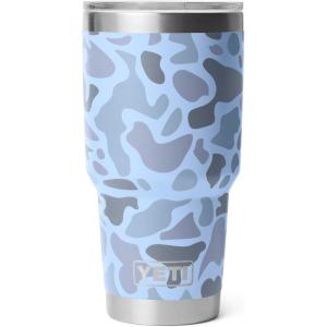 YETI Rambler 30 oz Stainless Steel Vacuum Insulated Tumbler w/MagSlider Lid, Seafoam(Blue Camo)