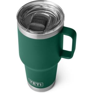 YETI Rambler 30 oz Travel Mug, Stainless Steel, Vacuum Insulated with Stronghold Lid(Black Forest Green)