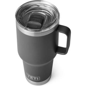 YETI Rambler 30 oz Travel Mug, Stainless Steel, Vacuum Insulated with Stronghold Lid(Charcoal)