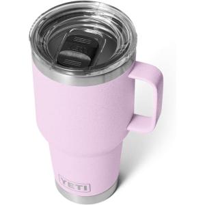 YETI Rambler 30 oz Travel Mug, Stainless Steel, Vacuum Insulated with Stronghold Lid(Cherry Blossom – Textured)