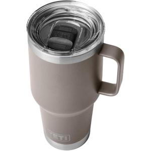 YETI Rambler 30 oz Travel Mug, Stainless Steel, Vacuum Insulated with Stronghold Lid(Sharptail Taupe)