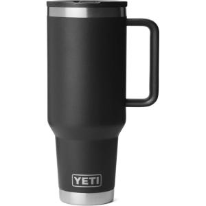 YETI Rambler 40 oz Travel Mug with Flip Straw Lid – Stainless Steel, Vacuum Insulated, Leakproof, Cup Holder Friendly(Black)