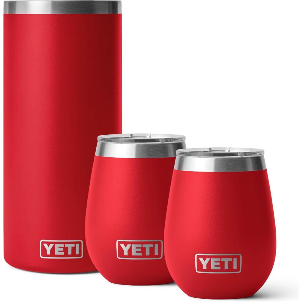 imageYETI Rambler Wine Chiller 2 Rambler 10 oz Wine Tumbler Vacuum Insulated Stainless Steel with MagSlider Lid Rescue Red