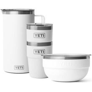 YETI Rambler (2) 16 oz Stackable Tumbler, 2 Quart Bowl, 64 oz Pitcher with MagSlider Lid, White